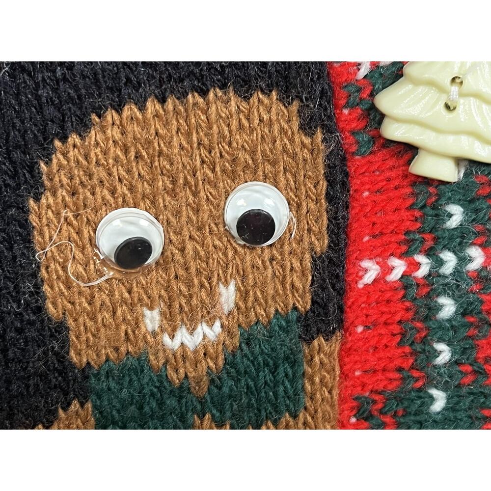 Playclothes Sweater‎ Womens Small Ugly Christmas Cardigan Gingerbread Made USA - Picture 7 of 15